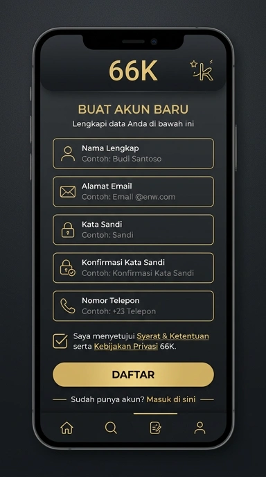 Cara Mudah Buat Akun Baru di 66k