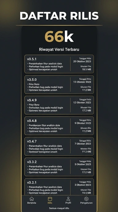 Riwayat Versi 66k untuk Pengguna Android