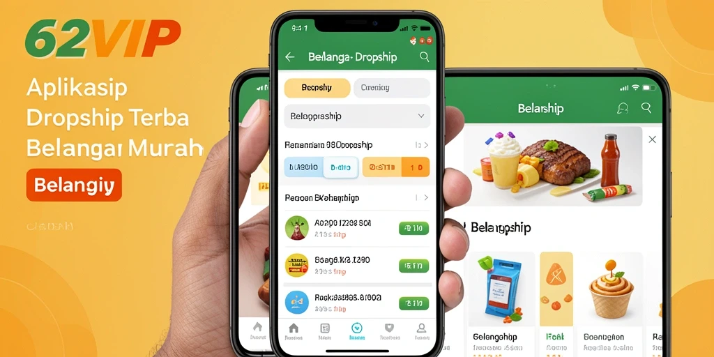 Antarmuka aplikasi 62VIP yang mudah digunakan untuk dropship.