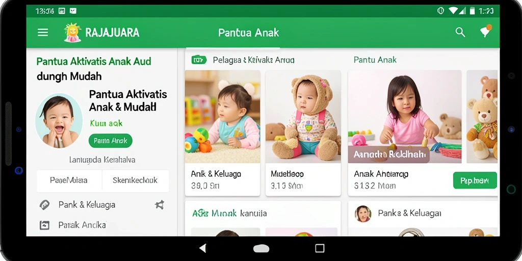 Tampilan antarmuka pengguna RAJAJUARA yang intuitif dan menarik.