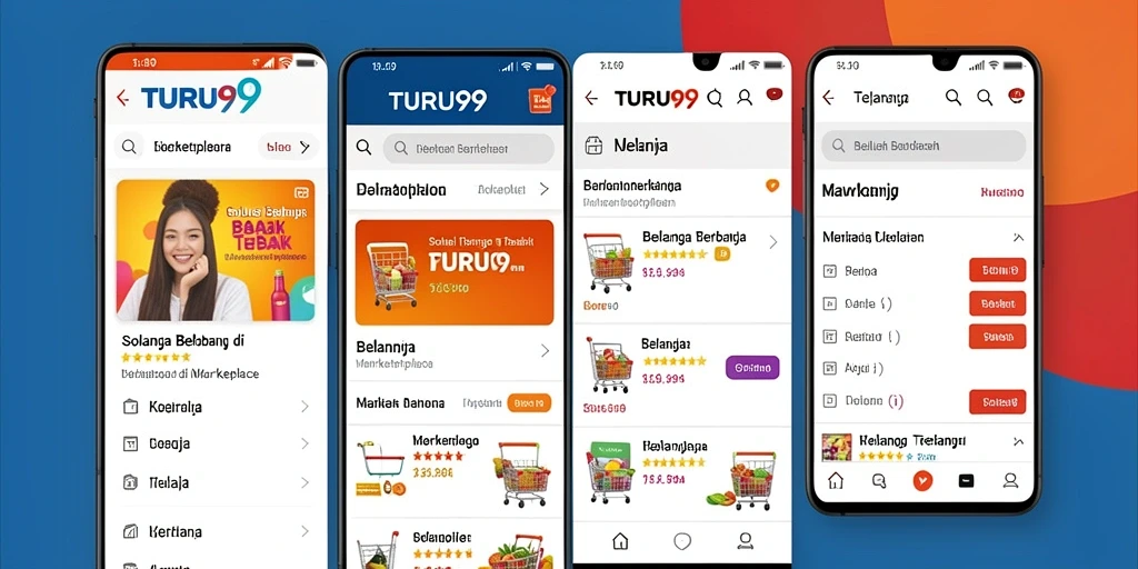 Tampilan antarmuka utama TURU99 yang user-friendly untuk berbelanja.