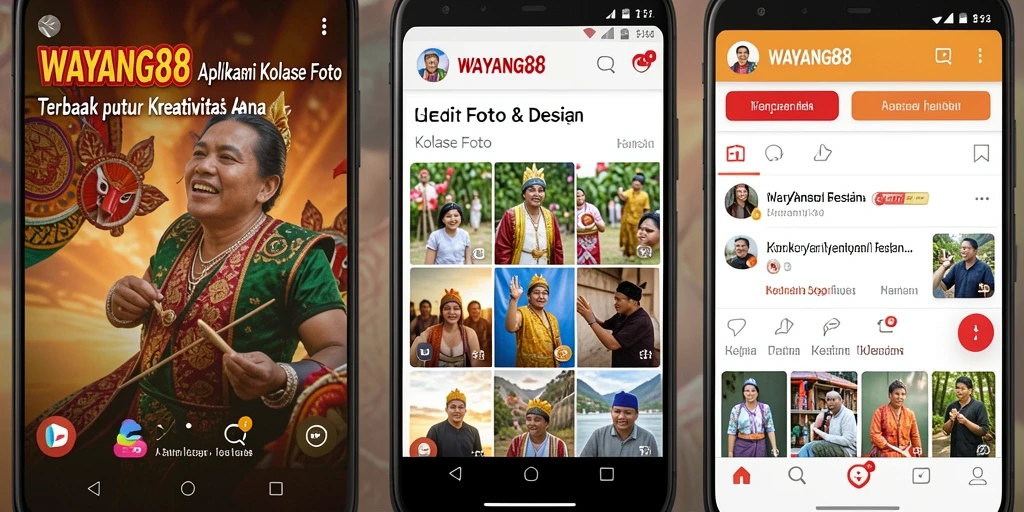 Tampilan utama aplikasi WAYANG88 untuk kolase foto yang intuitif.